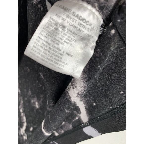 JAMIE SADOCK Black Marble Splatter Short Sleeve Collared Golf Shirt Womens Sz M - Picture 3 of 5